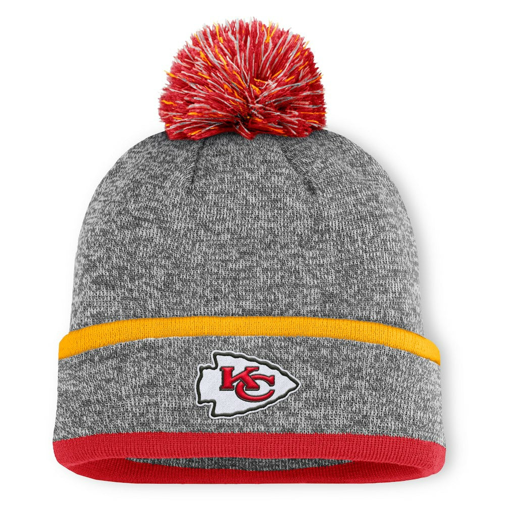 Kansas City Chiefs Motion Cuffed Knit Hat with Pom - Heather Gray discount