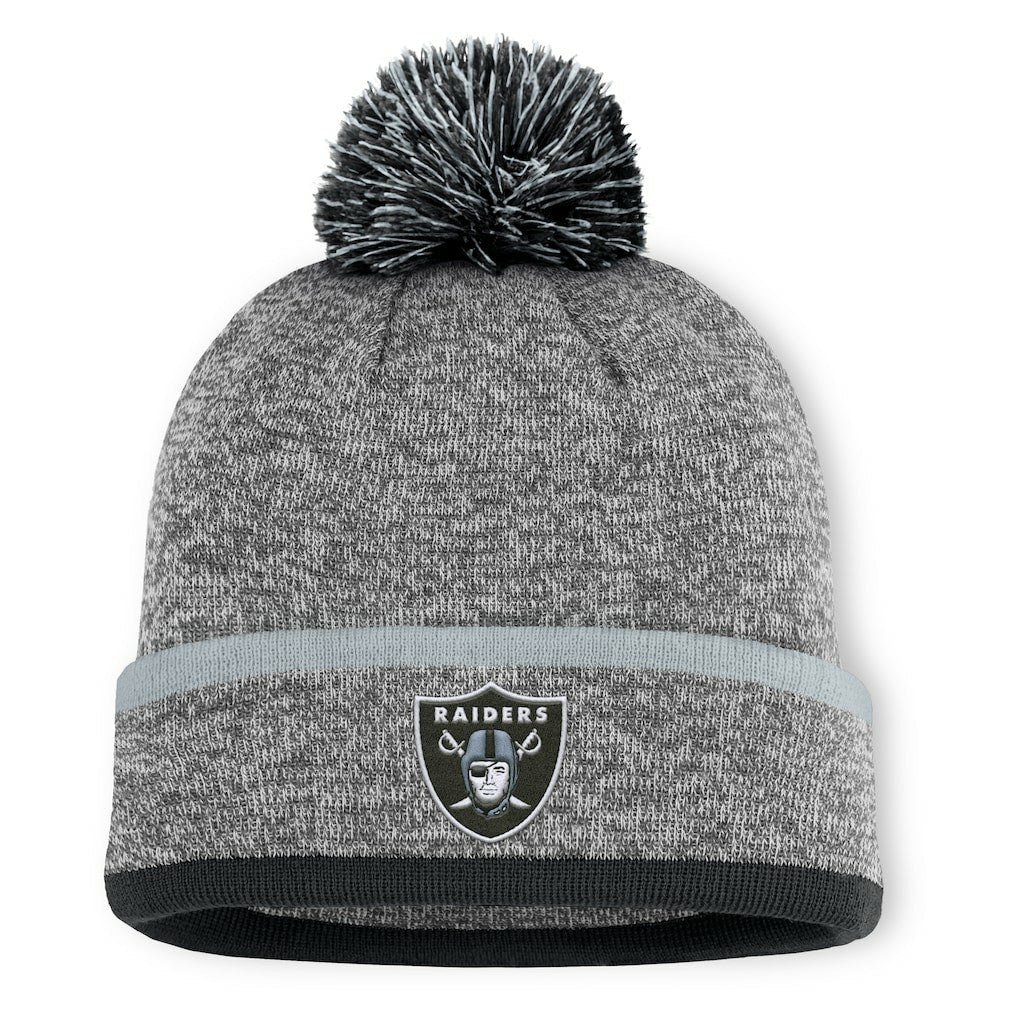 Las Vegas Raiders Motion Cuffed Knit Hat with Pom - Heather Gray sale
