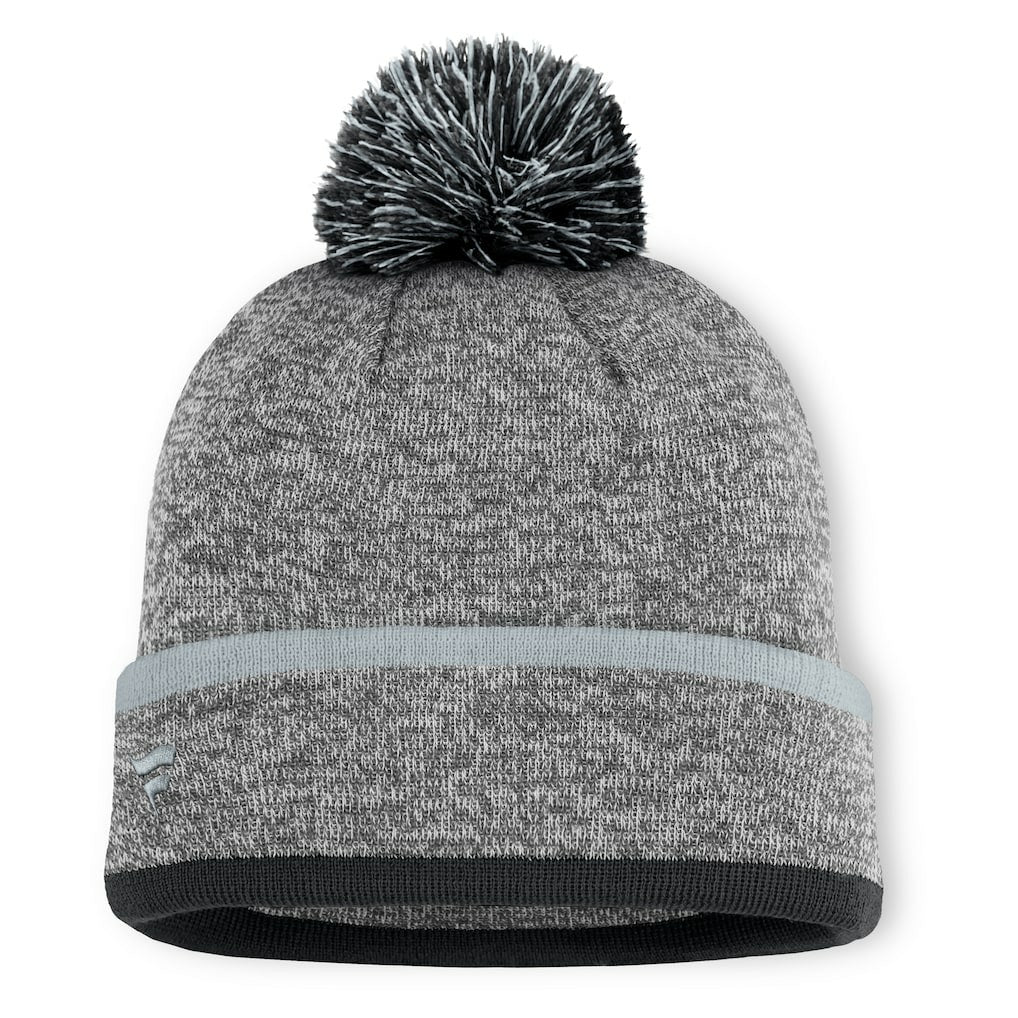 Las Vegas Raiders Motion Cuffed Knit Hat with Pom - Heather Gray sale