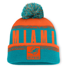 Miami Dolphins Play Action Cuffed Knit Hat with Pom - Aqua/Orange sale