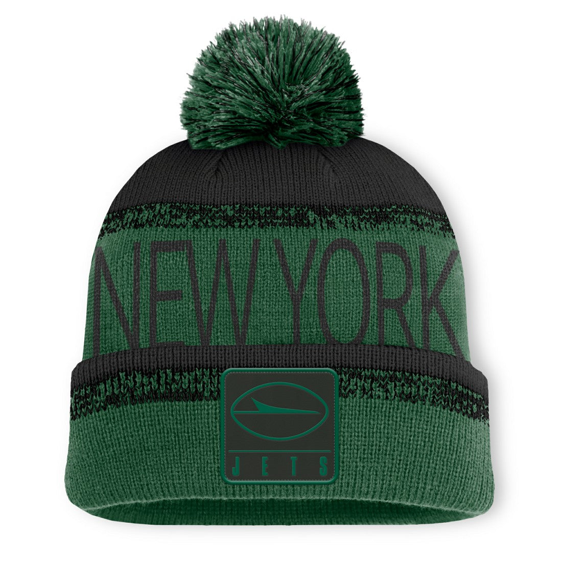 New York Jets Play Action Cuffed Knit Hat with Pom - Green/Black outlet