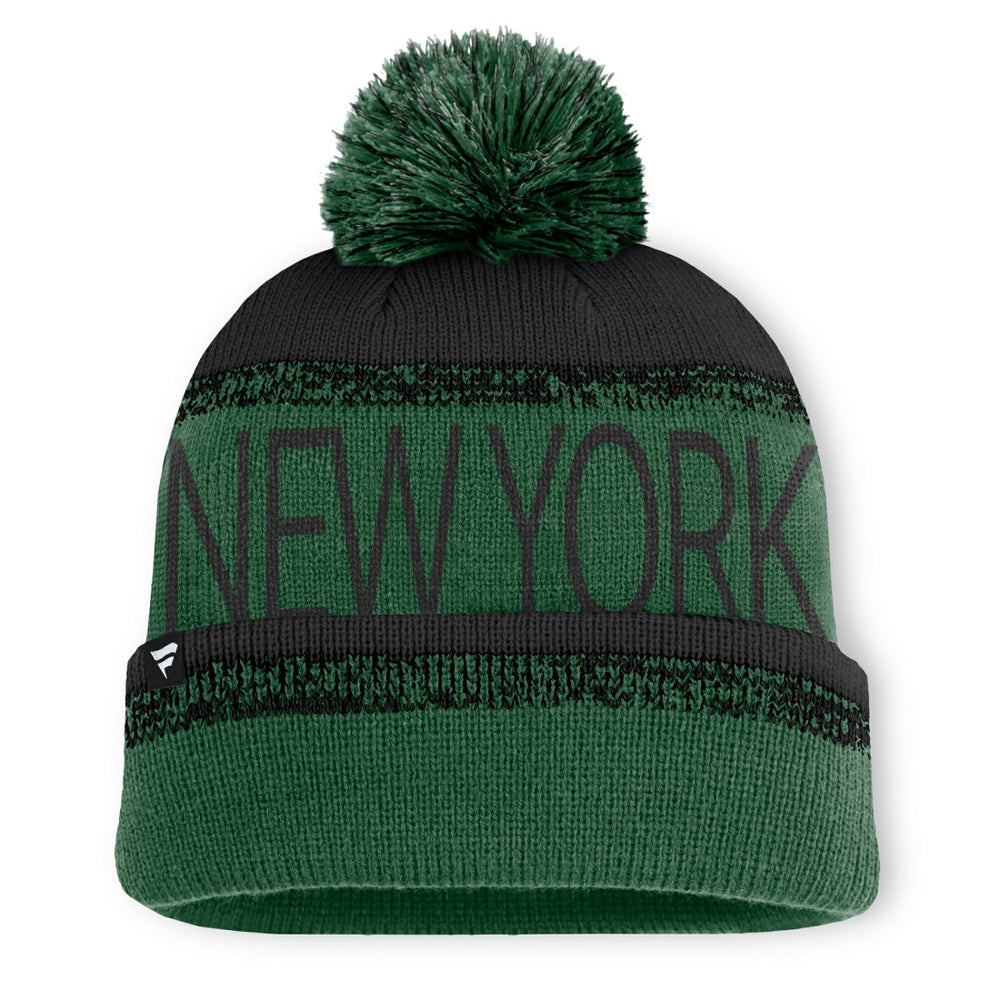 New York Jets Play Action Cuffed Knit Hat with Pom - Green/Black outlet