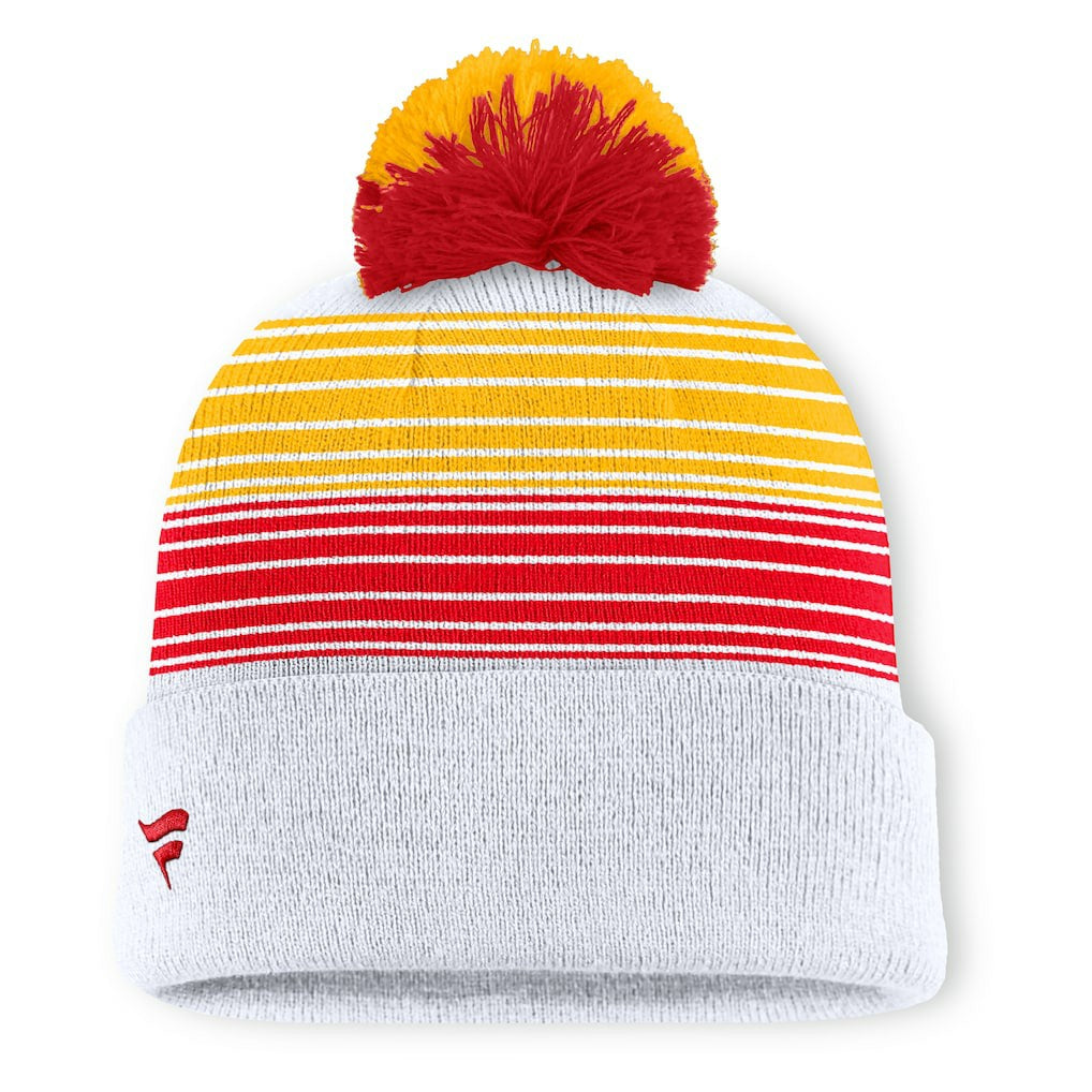 Kansas City Chiefs Ghost Cuffed Knit Hat with Pom - White discount