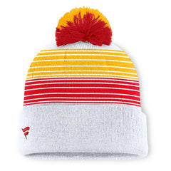 Kansas City Chiefs Ghost Cuffed Knit Hat with Pom - White discount