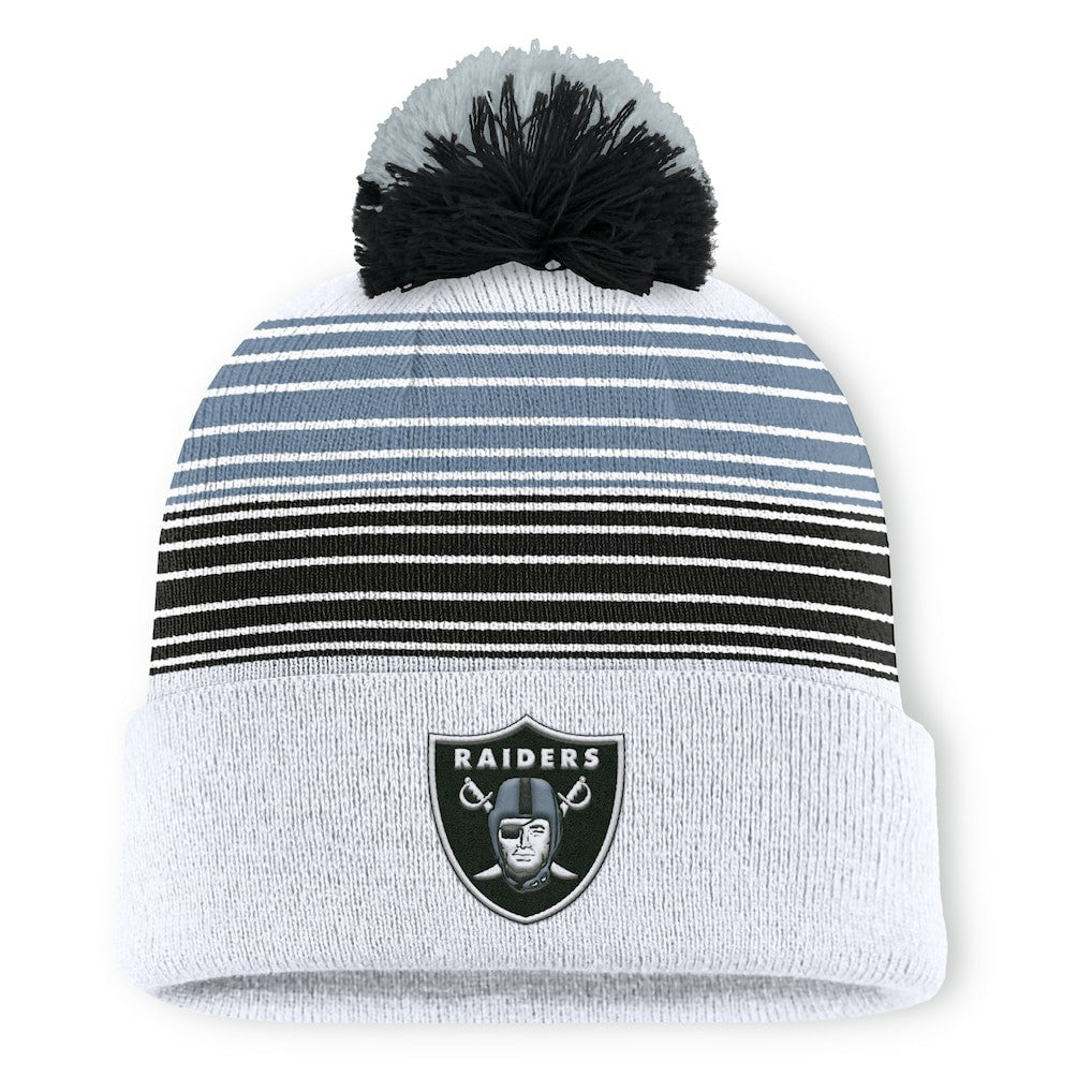 Las Vegas Raiders Ghost Cuffed Knit Hat with Pom - White cheap
