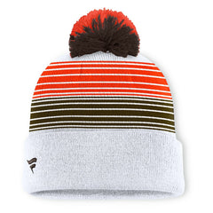 Cleveland Browns Ghost Cuffed Knit Hat with Pom - White discount