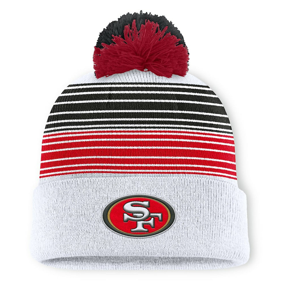 San Francisco 49ers Ghost Cuffed Knit Hat with Pom - White cheap