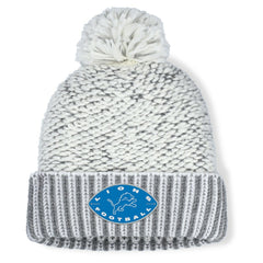 Detroit Lions Women's Pro Set Cuffed Knit Hat with Pom - Heather Gray sale