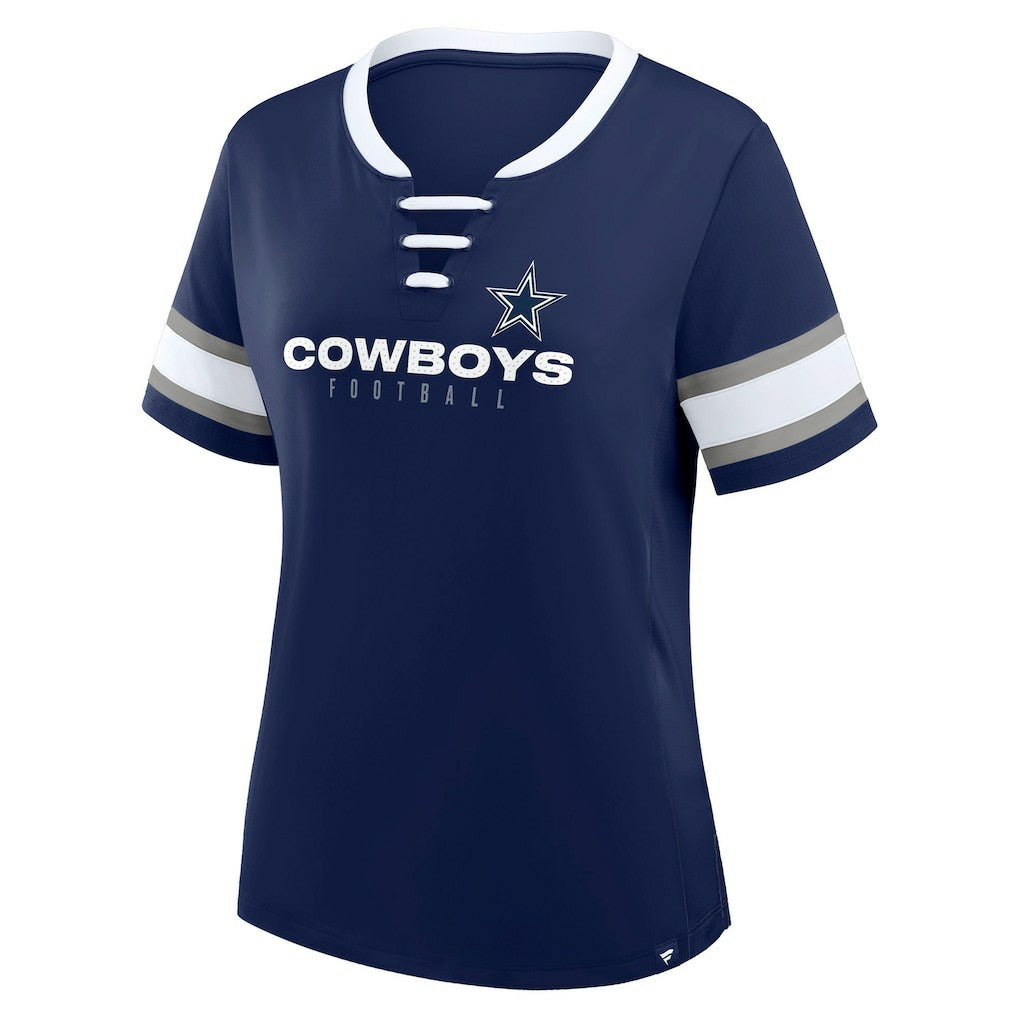 Dallas Cowboys Women's Redzone Draw Play Athena Lace-Up T-Shirt - Navy online