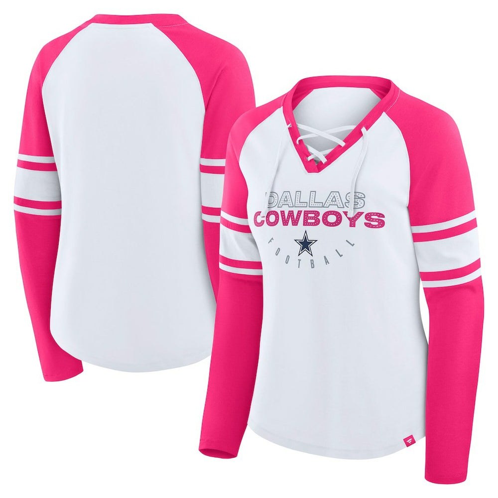 Dallas Cowboys Women's White/Pink NFL Womens Redzone Bling Lace Up LST sale