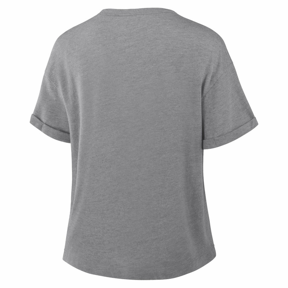 Dallas Cowboys Women's Pennant Wave Tribute Tri-Blend Boxy T-Shirt - Heather Gray for sale