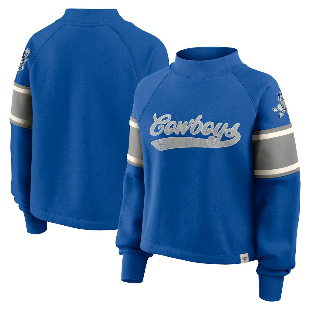 Dallas Cowboys Oversized Hometown Toss Sweep Mock Neck Pullover - Royal for sale