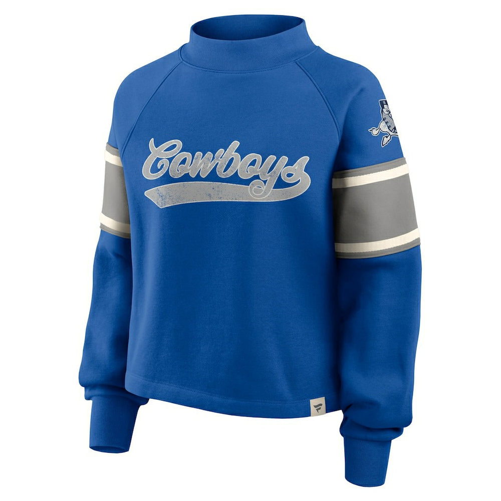 Dallas Cowboys Oversized Hometown Toss Sweep Mock Neck Pullover - Royal for sale