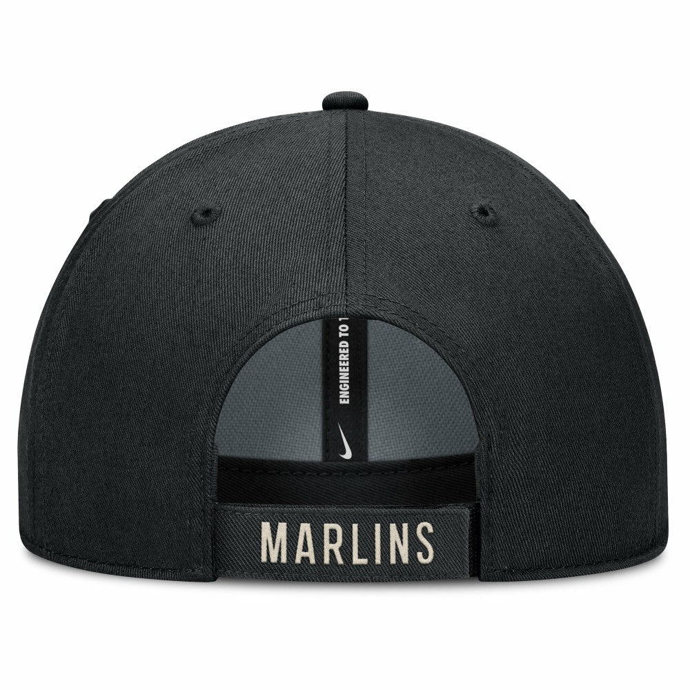 Miami Marlins Statement Club Performance Adjustable Hat Black/Natural