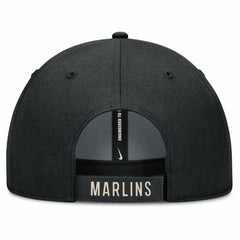 Miami Marlins Statement Club Performance Adjustable Hat Black/Natural