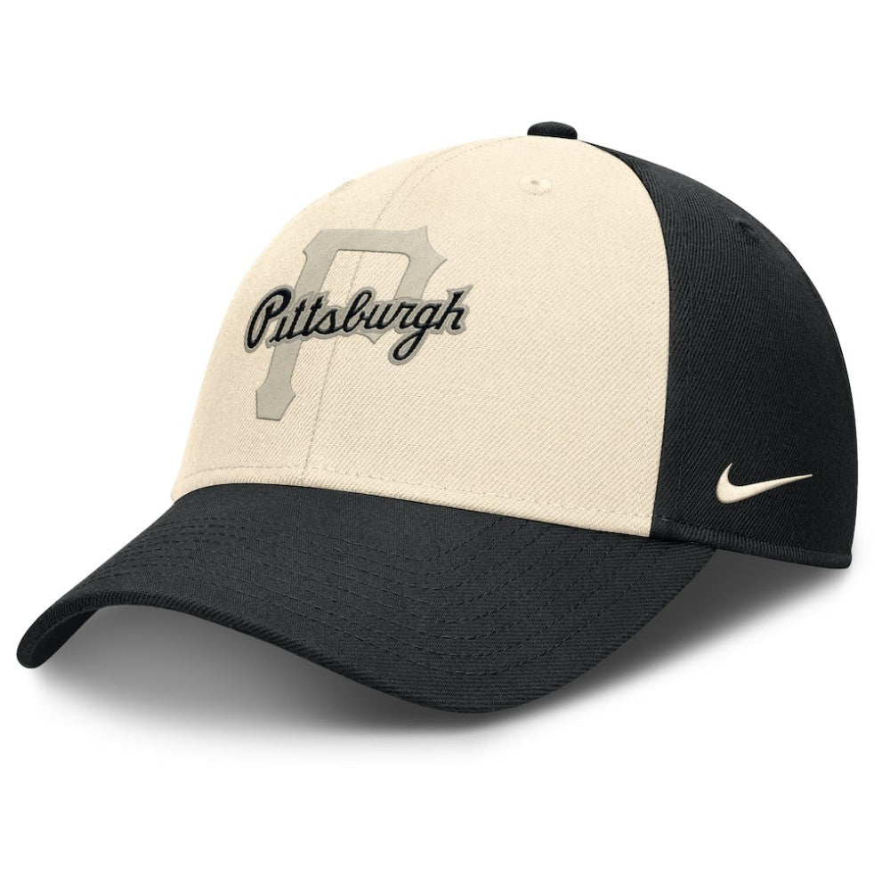 Pittsburgh Pirates Statement Club Performance Adjustable Hat Black/Natural