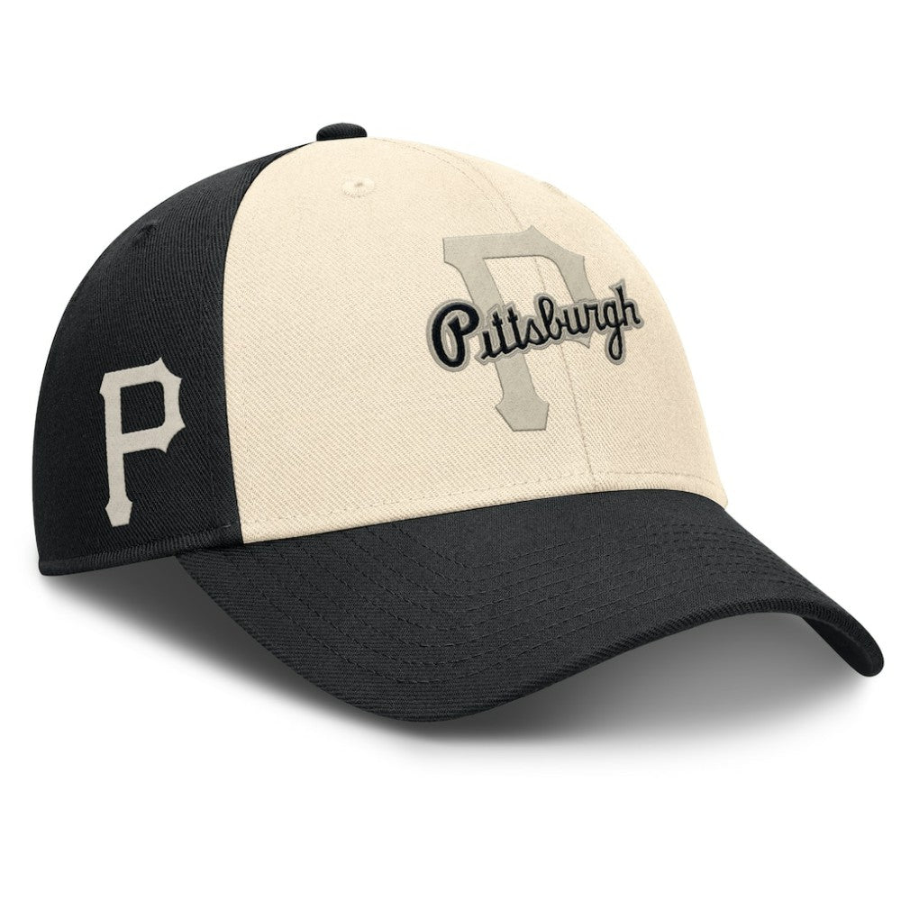 Pittsburgh Pirates Statement Club Performance Adjustable Hat Black/Natural