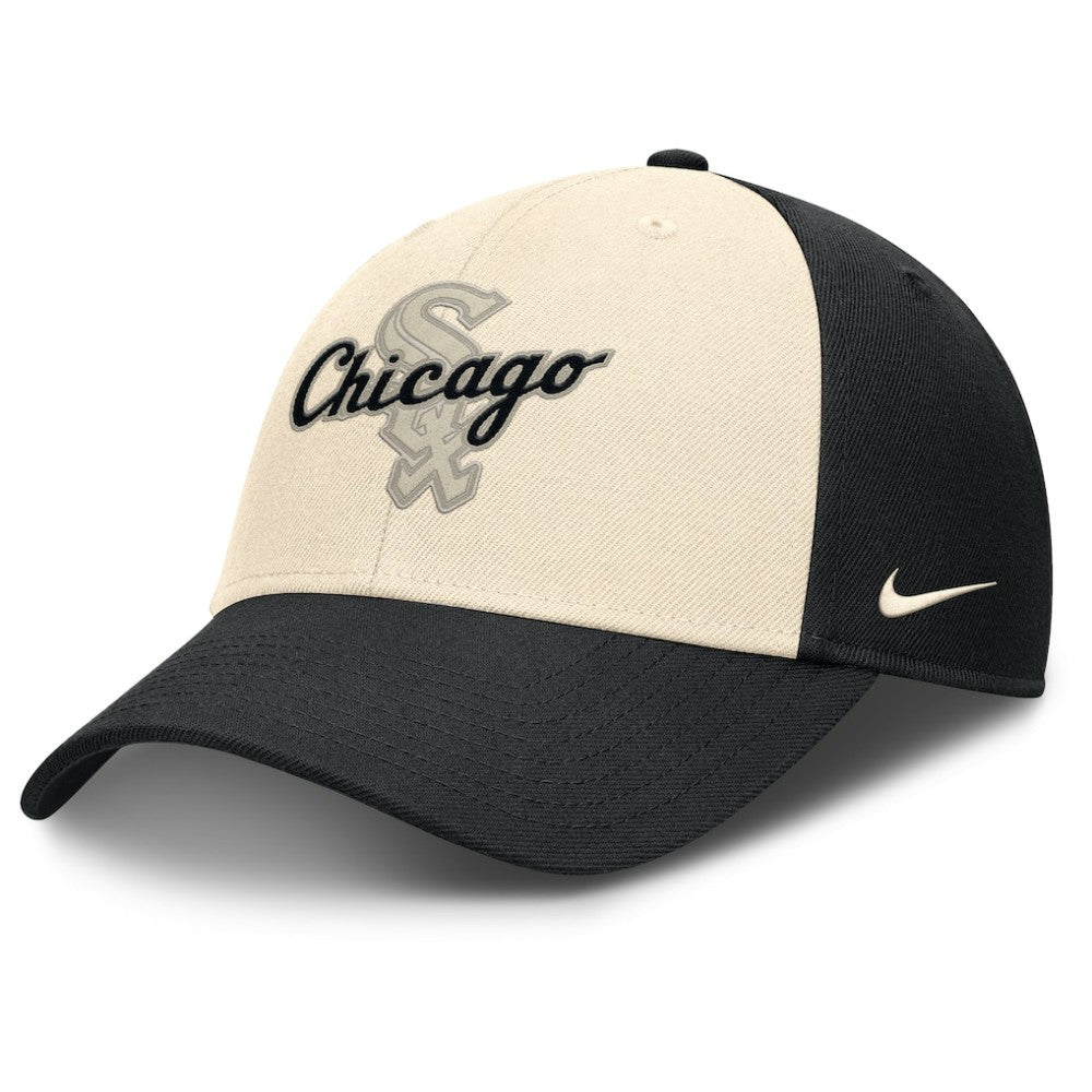 Chicago White Sox Statement Club Performance Adjustable Hat Black/Natural