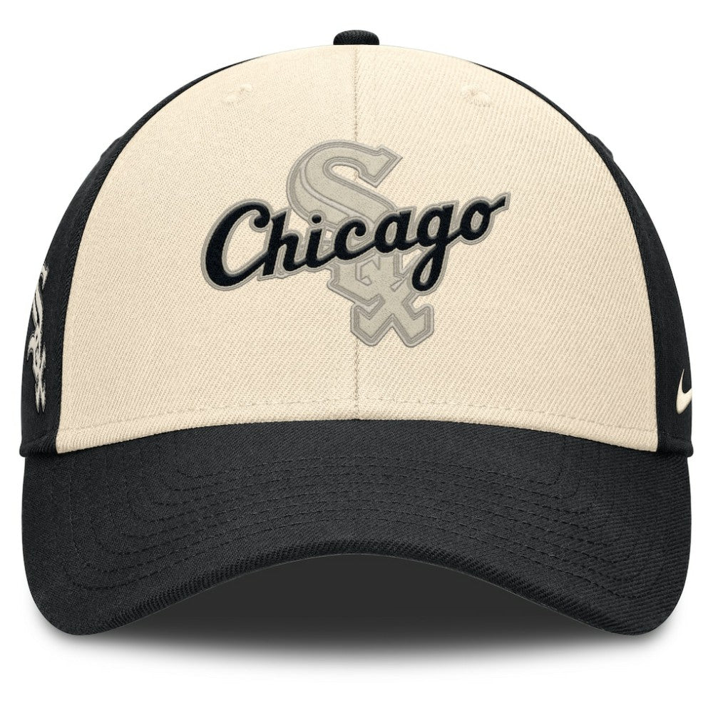 Chicago White Sox Statement Club Performance Adjustable Hat Black/Natural