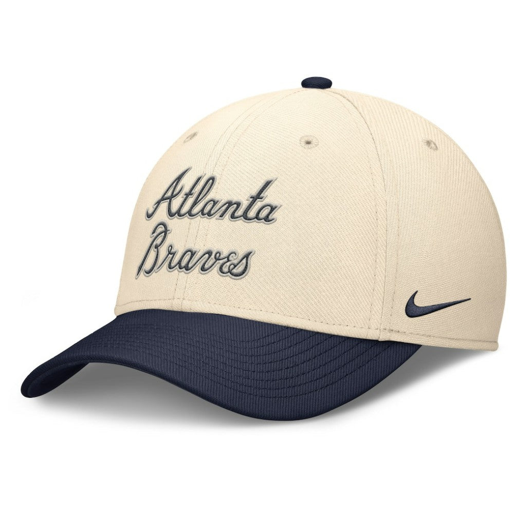 Atlanta Braves Statement Rise Performance Flex Hat Natural/Navy