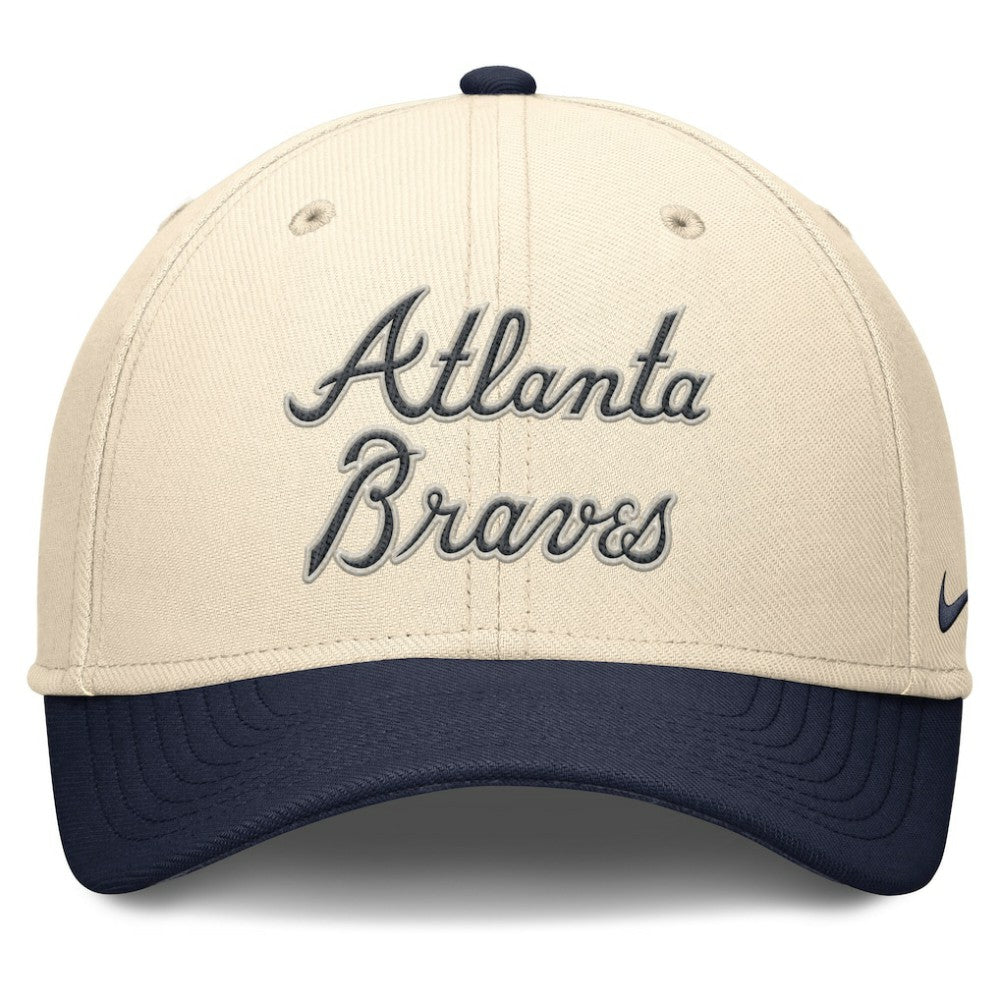Atlanta Braves Statement Rise Performance Flex Hat Natural/Navy