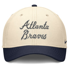 Atlanta Braves Statement Rise Performance Flex Hat Natural/Navy
