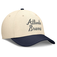 Atlanta Braves Statement Rise Performance Flex Hat Natural/Navy