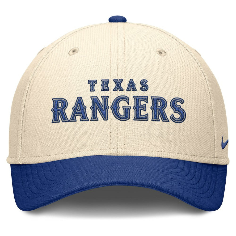 Texas Rangers Statement Rise Performance Flex Hat Natural/Royal