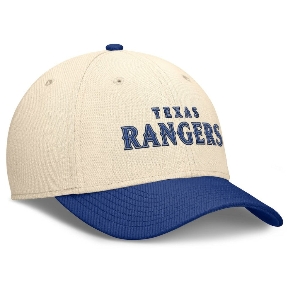 Texas Rangers Statement Rise Performance Flex Hat Natural/Royal
