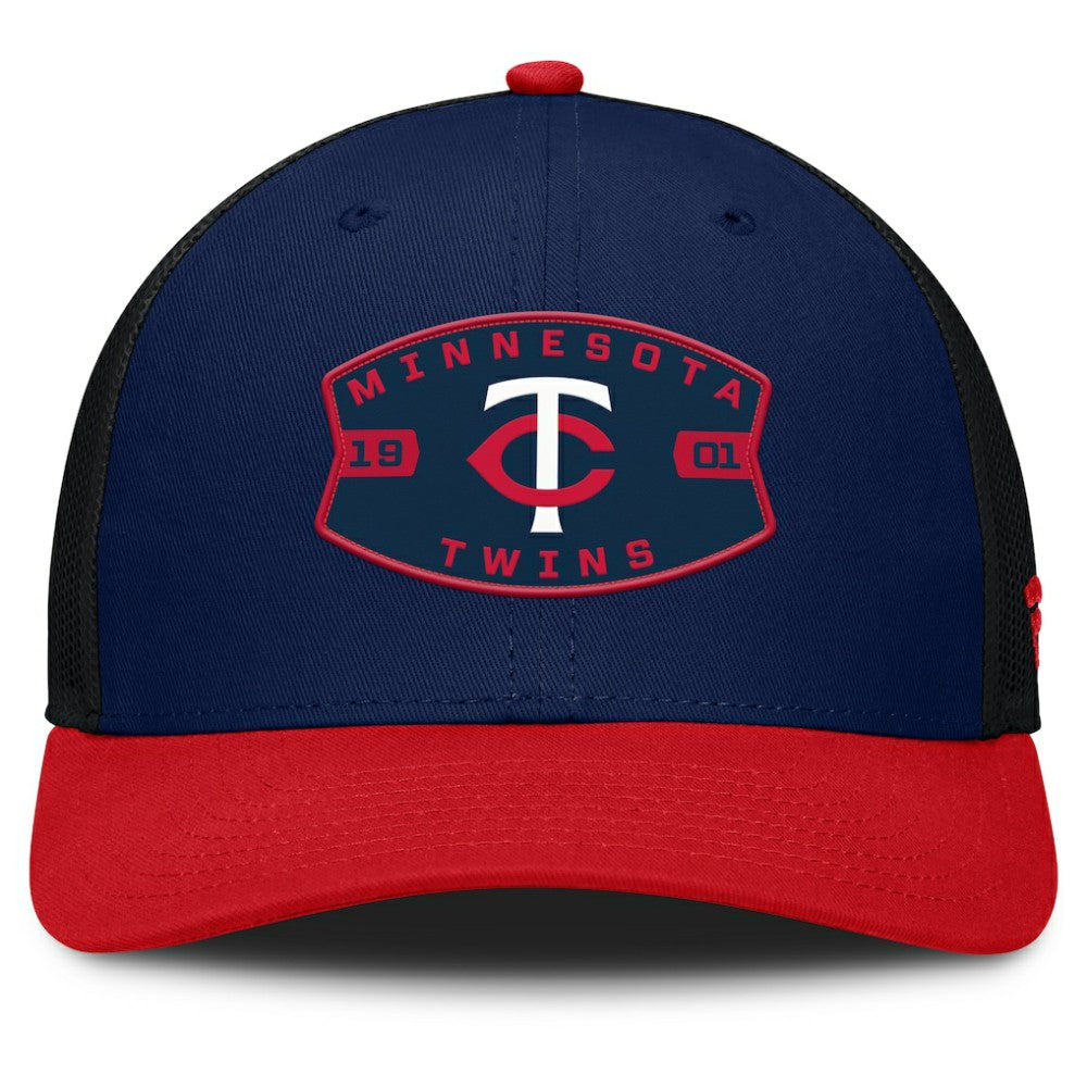 Minnesota Twins Cutoff Adjustable Trucker Hat Navy/Red