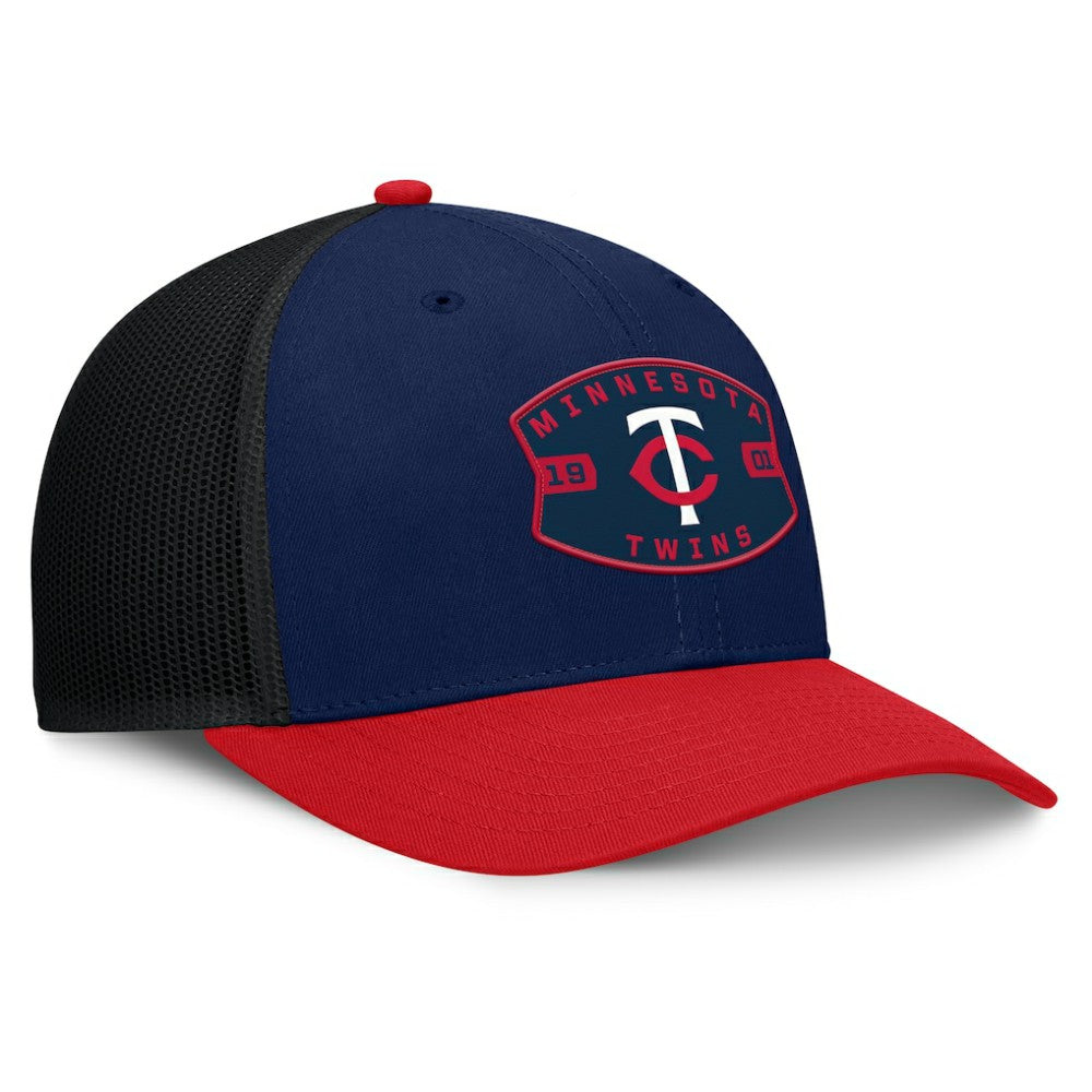 Minnesota Twins Cutoff Adjustable Trucker Hat Navy/Red