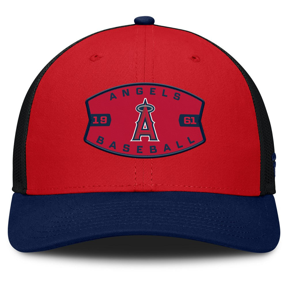 Los Angeles Angels Cutoff Adjustable Trucker Hat Red/Navy
