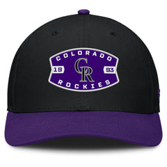 Colorado Rockies Cutoff Adjustable Trucker Hat Black/Purple