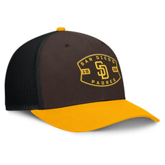 San Diego Padres Cutoff Adjustable Trucker Hat Brown/Gold