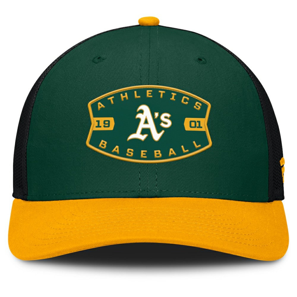 Athletics Cutoff Adjustable Trucker Hat Green/Gold