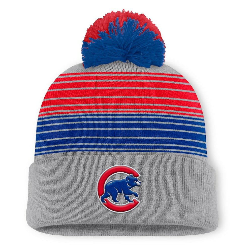 Chicago Cubs Balk Cuffed Knit Hat with Pom Gray