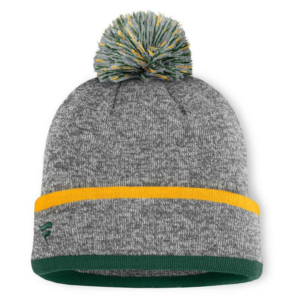 Athletics Backstop Cuffed Knit Hat with Pom Heather Gray