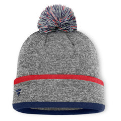 Boston Red Sox Backstop Cuffed Knit Hat with Pom Heather Gray
