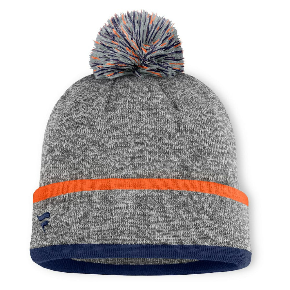 Houston Astros Backstop Cuffed Knit Hat with Pom Heather Gray