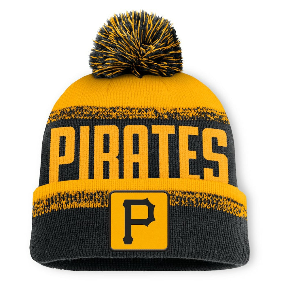 Pittsburgh Pirates No-Doubter Cuffed Knit Hat with Pom Black/Gold
