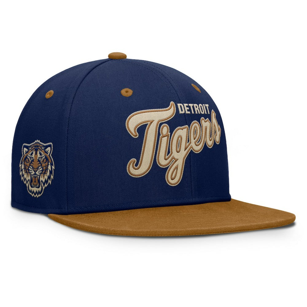 Detroit Tigers Splinter Fitted Hat Navy/Tan
