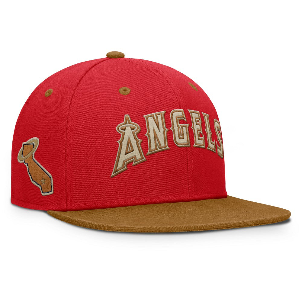 Los Angeles Angels Splinter Fitted Hat Red/Tan