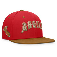 Los Angeles Angels Splinter Fitted Hat Red/Tan