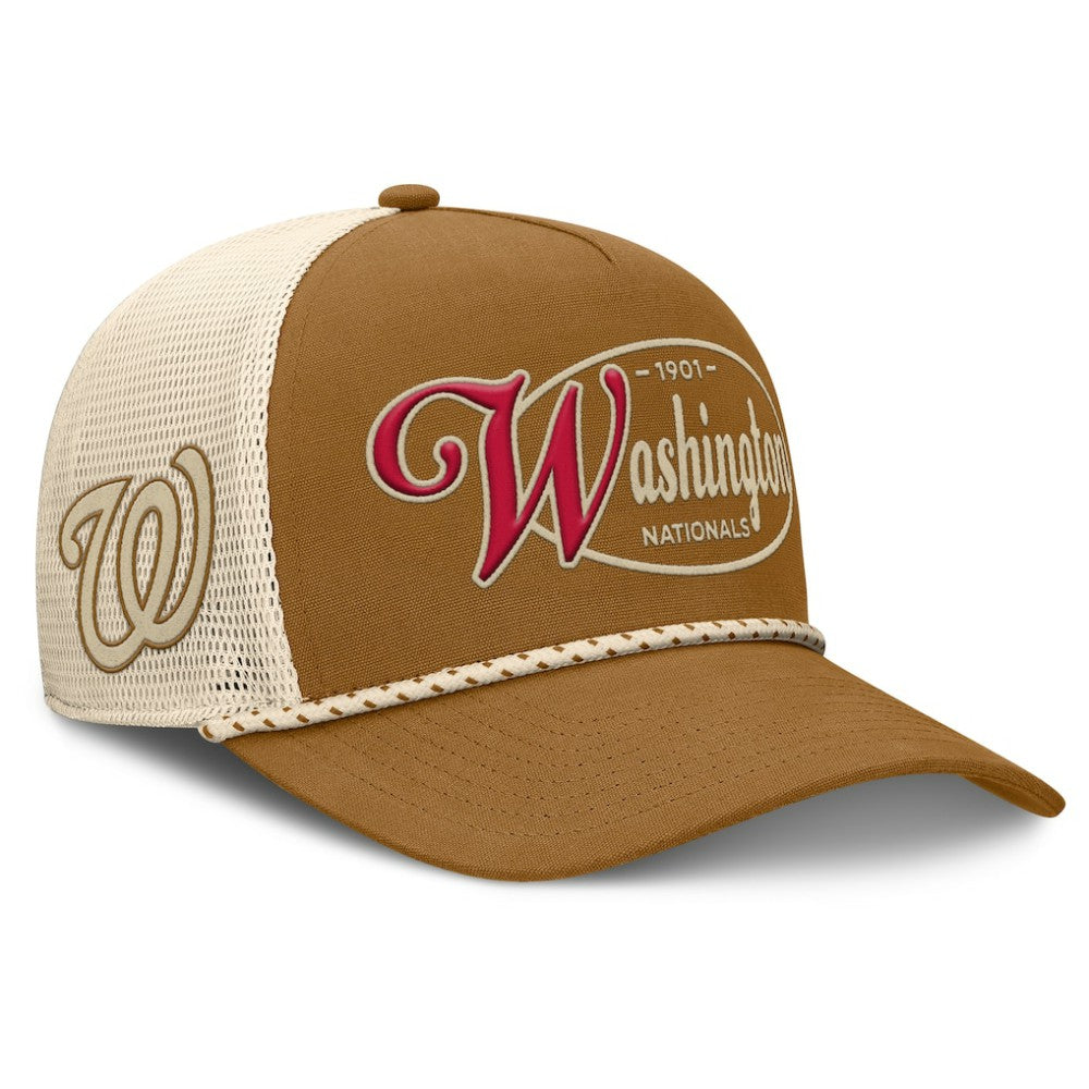 Washington Nationals A-Frame Trucker Adjustable Hat Brown