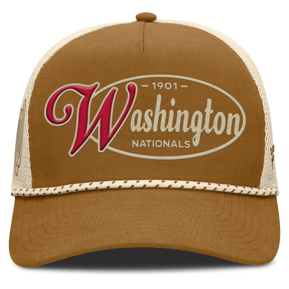 Washington Nationals A-Frame Trucker Adjustable Hat Brown