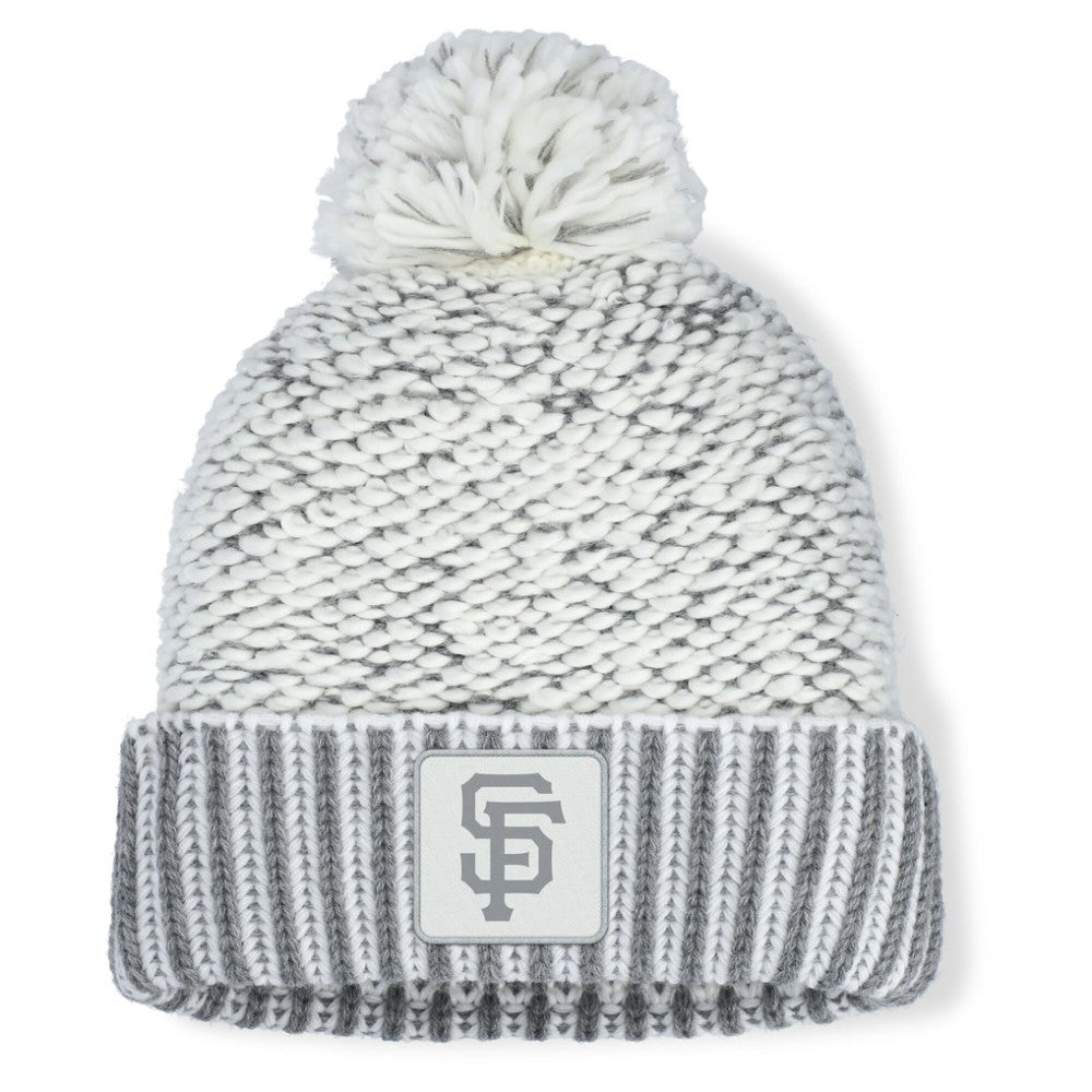 San Francisco Giants Women's Hangtime Cuffed Knit with Pom Heather Gray
