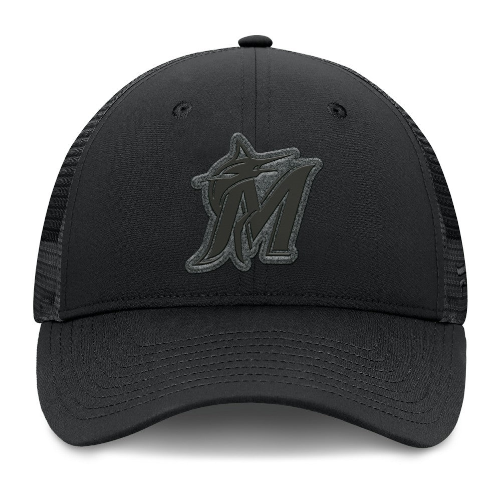 Miami Marlins Launch Adjustable Trucker Hat Black