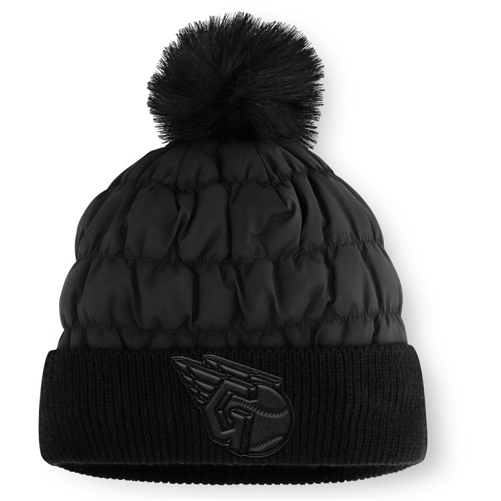 Cleveland Guardians Nightcap Cuffed Knit Hat with Pom Black