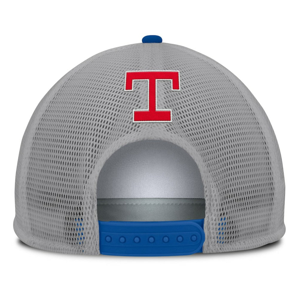 Texas Rangers Cranked Foam Front Patch Trucker Adjustable Hat Gray/White
