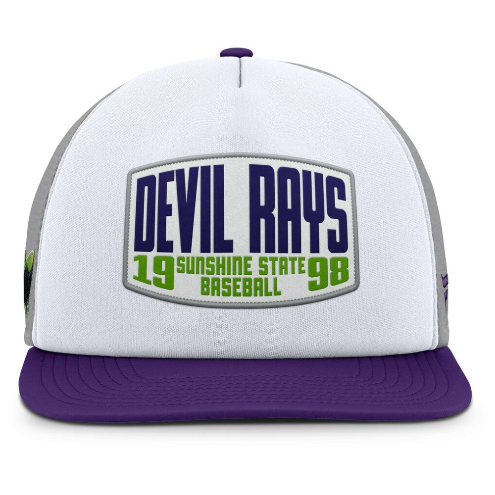 Tampa Bay Rays Cranked Foam Front Patch Trucker Adjustable Hat Gray/White